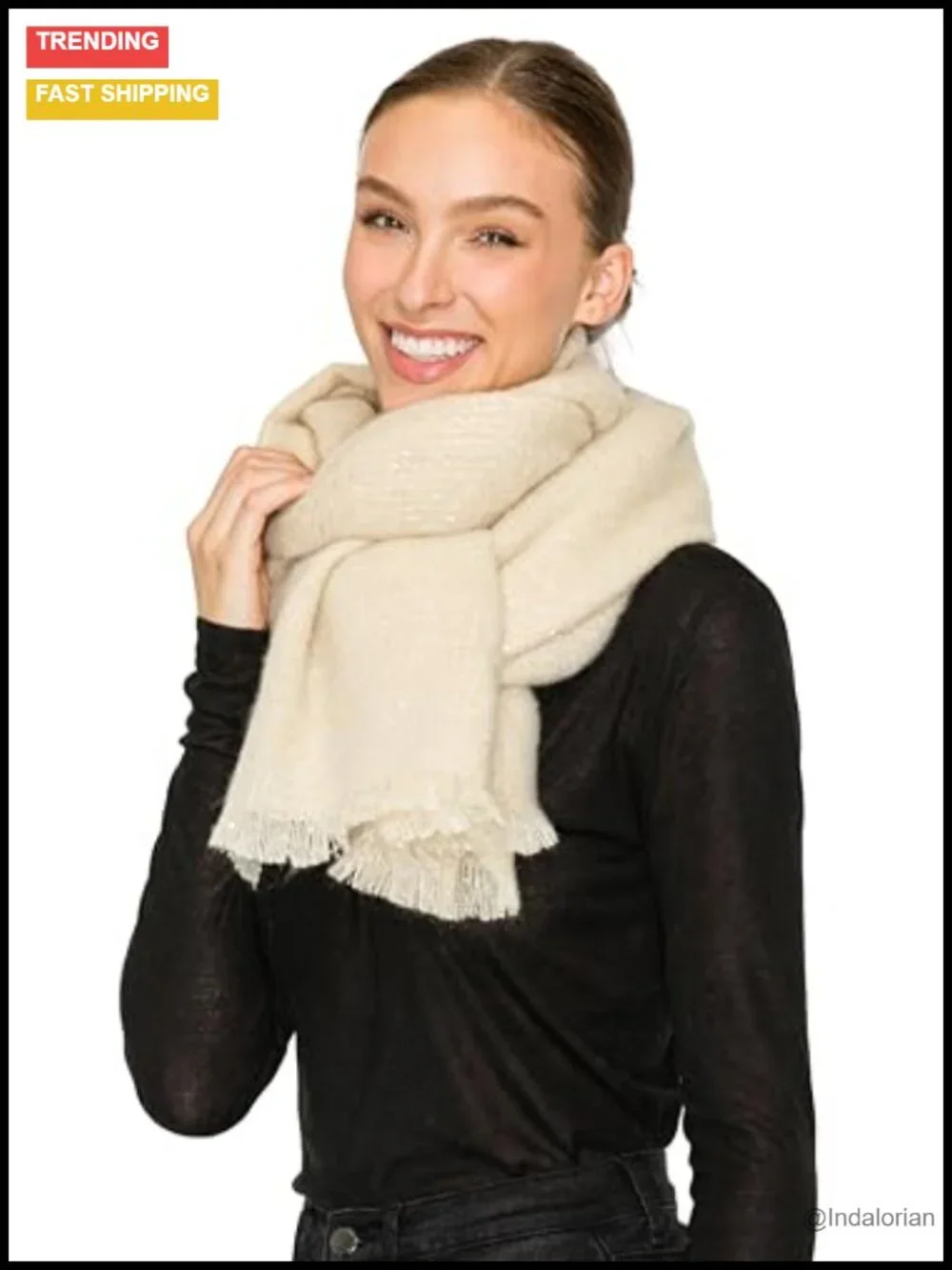Soft Polyester Winter Scarf & Wrap, Blanket Scarf for Women, Versatile Shawl